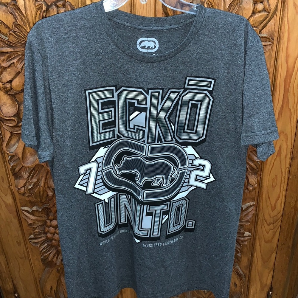 EUC Ecko Unltd. large dark gray logo tee shirt